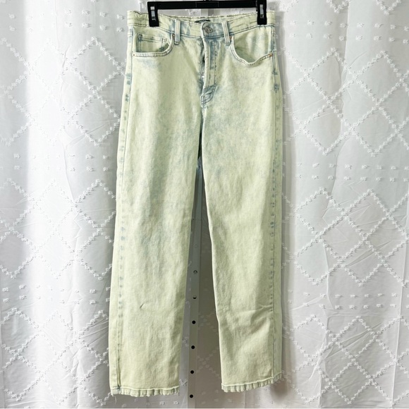 👀 311. Wild Fable 90s High Rise Straight Jeans Sz 8 – Green Acid Wash Retro Look - Picture 2 of 9